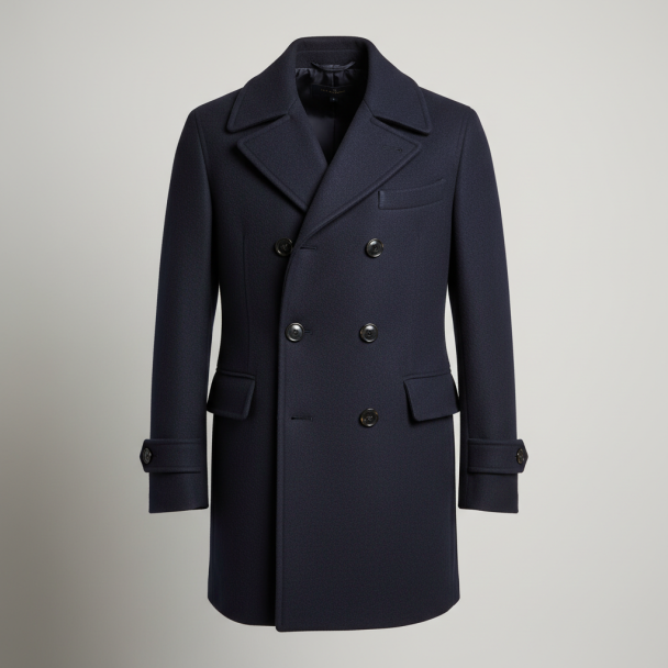 Arne Lund Pea Coat Navy - Image 2