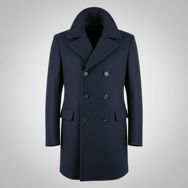 Henriksen Oslo Pea Coat Navy - Image 1