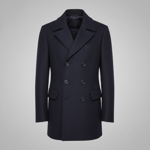 Henriksen Oslo Pea Coat Navy - Image 2